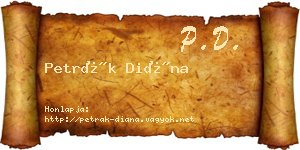 Petrák Diána névjegykártya